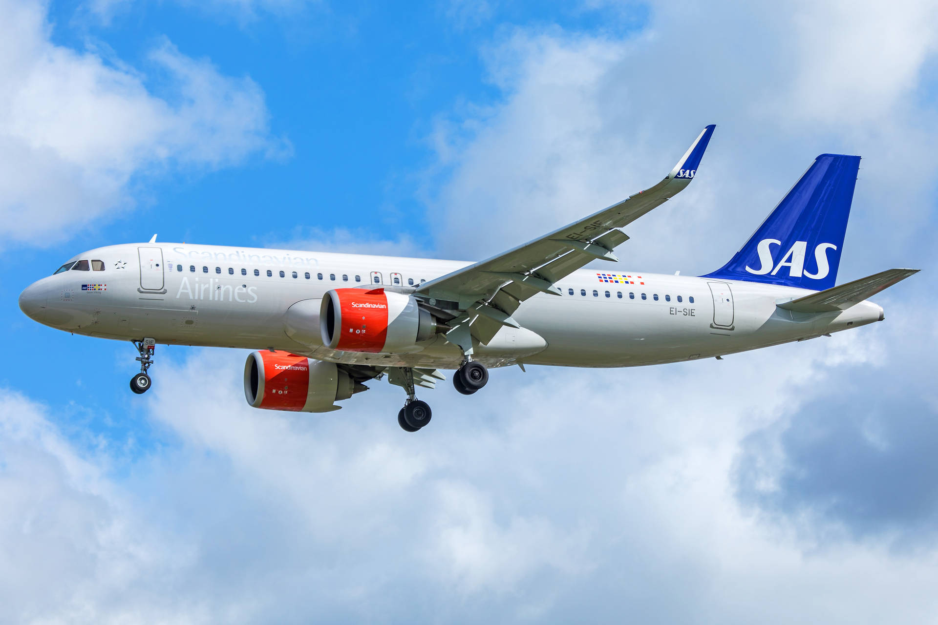 SAS Airbus A320neo Blue Sky Wallpaper