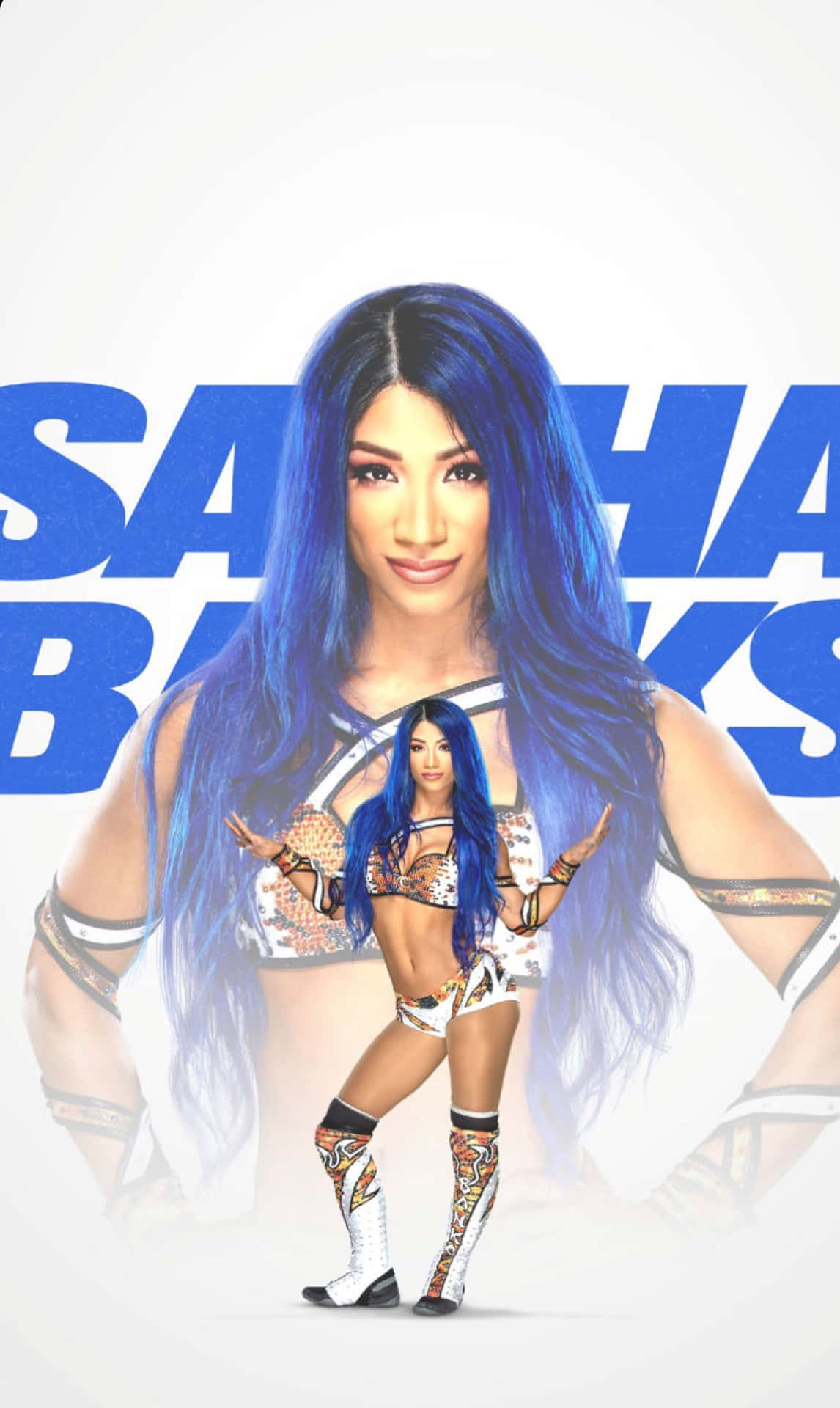 → WWE Superstar Sasha Banks ikonisk vægmaleri Wallpaper