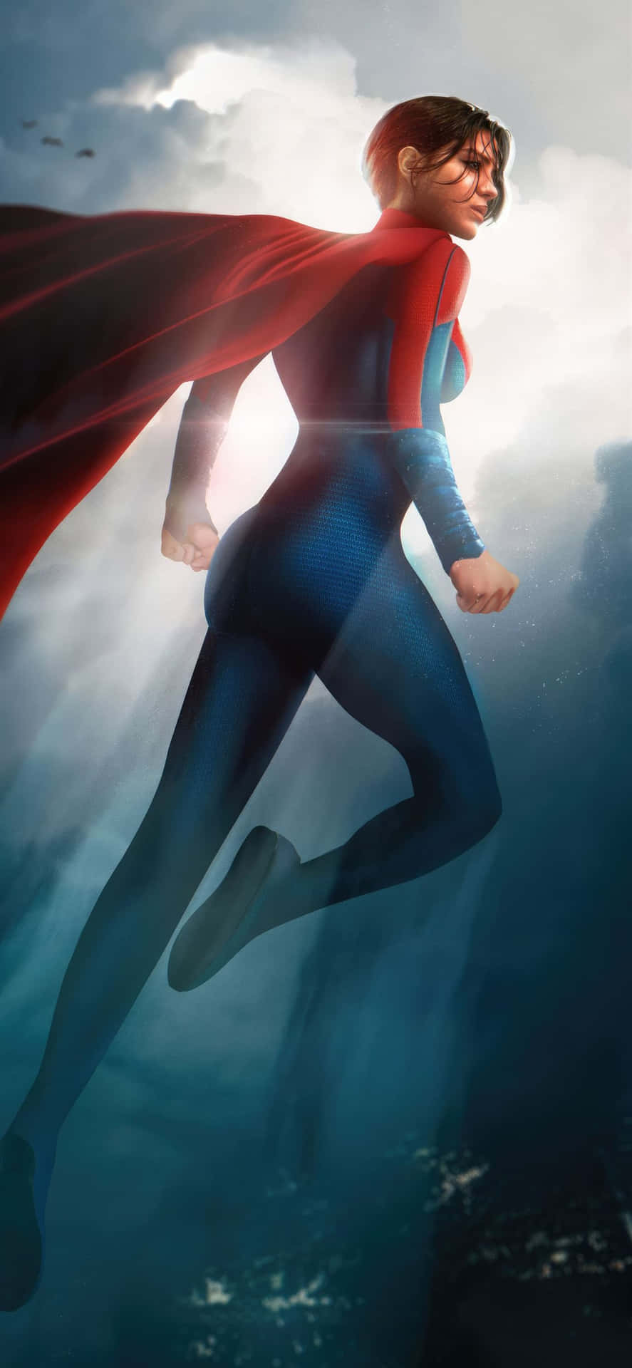 Sasha Calle Supergirl Flying High Wallpaper