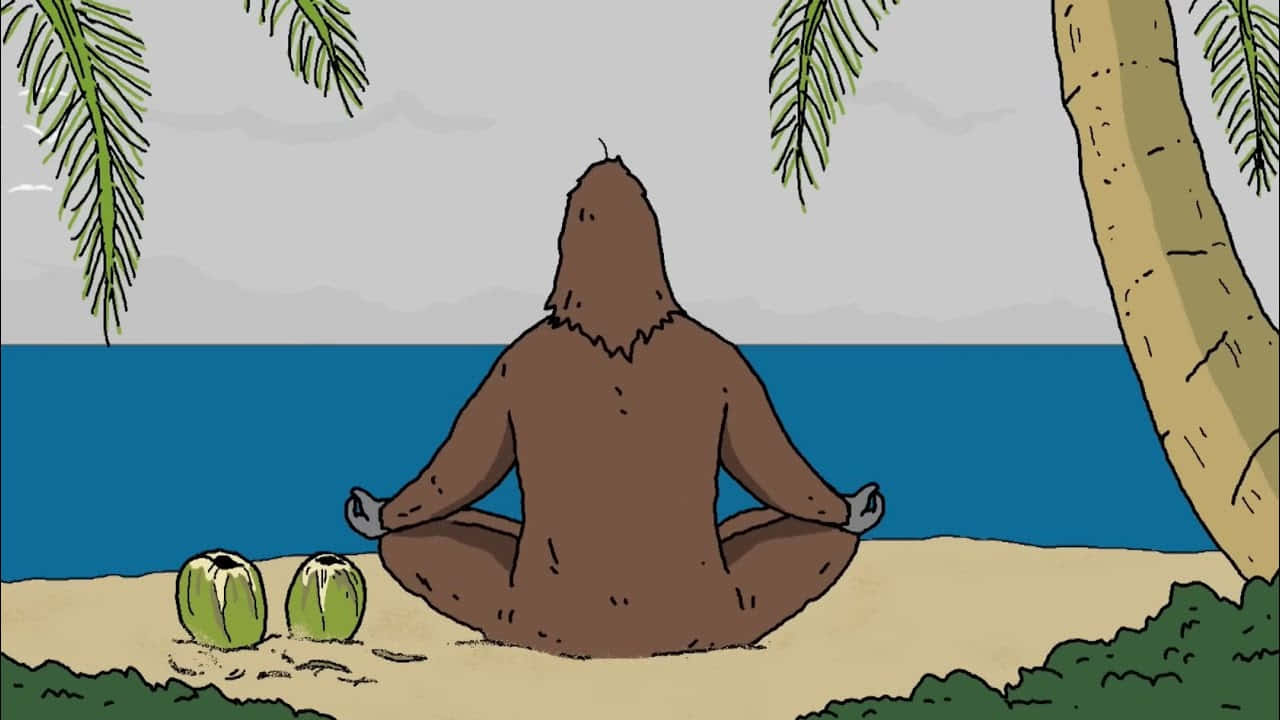 Sassy Sasquatch Meditation Beach Wallpaper