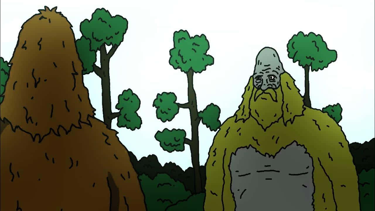 Sassy The Sasquatch In Forest Wallpaper
