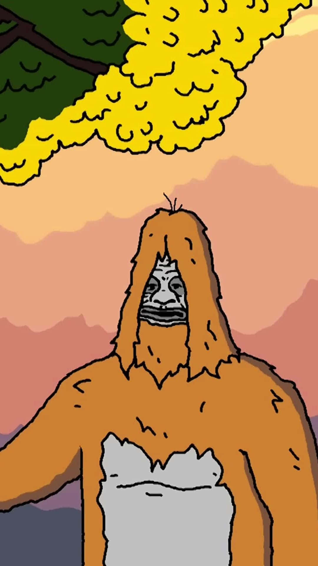 Download Sassy The Sasquatch Sunset Portrait Wallpaper | Wallpapers.com