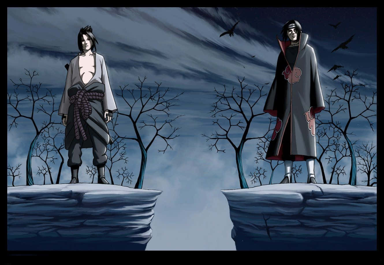 Sasuke og Itachi side om side Wallpaper