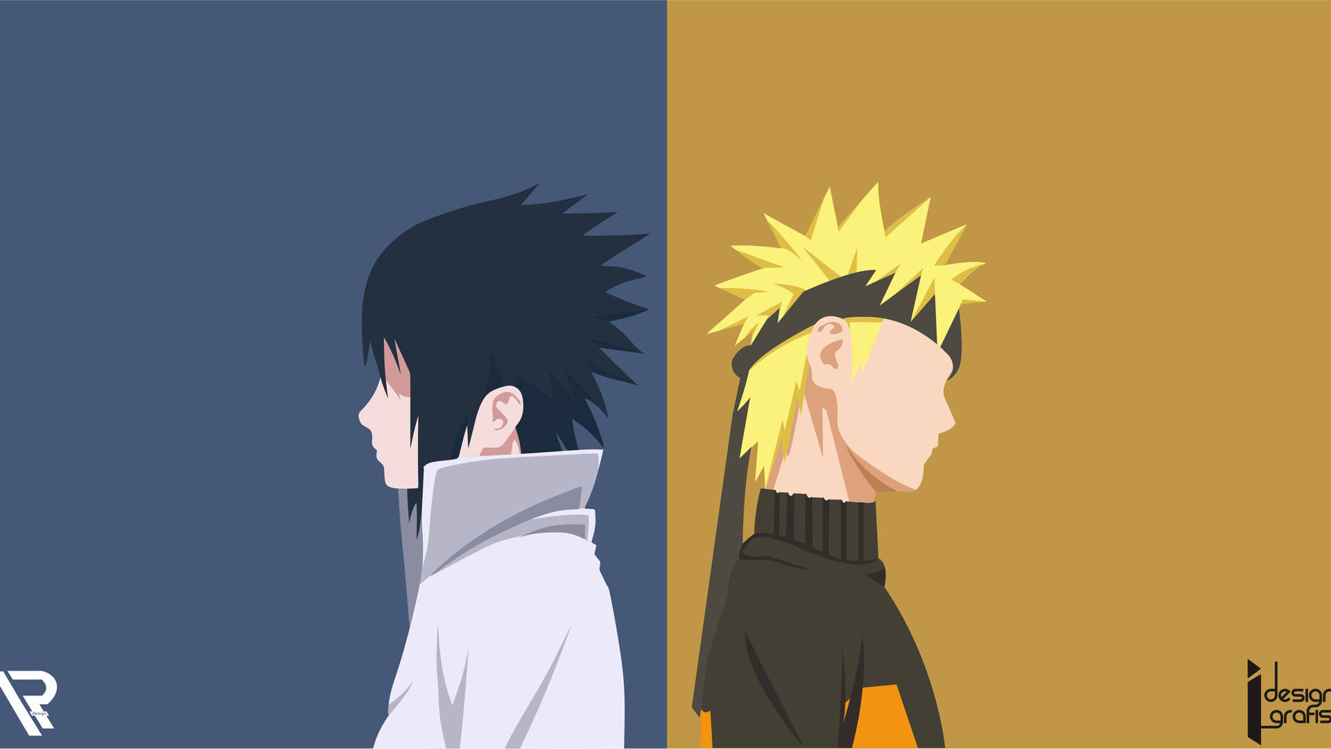 Sasuke og Naruto tegning 4K Wallpaper