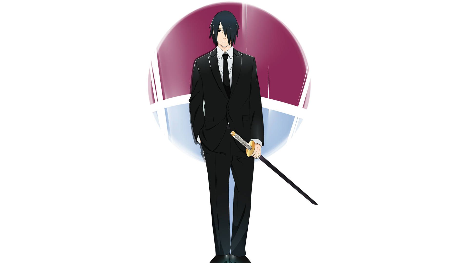 Sasuke Black Suit 4K Wallpaper