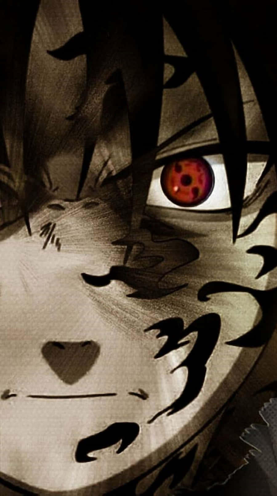 Sasuke,primo Piano Della Maledizione Sfondo