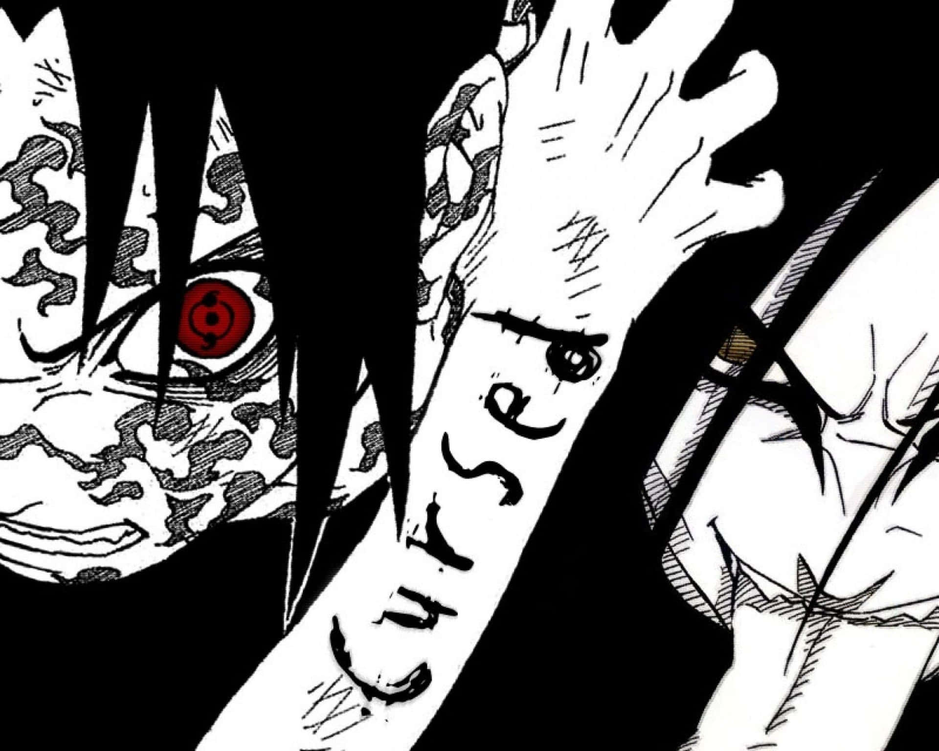 Sasuke Uchiha  Curse Line art Tattoo, Seal, white, face