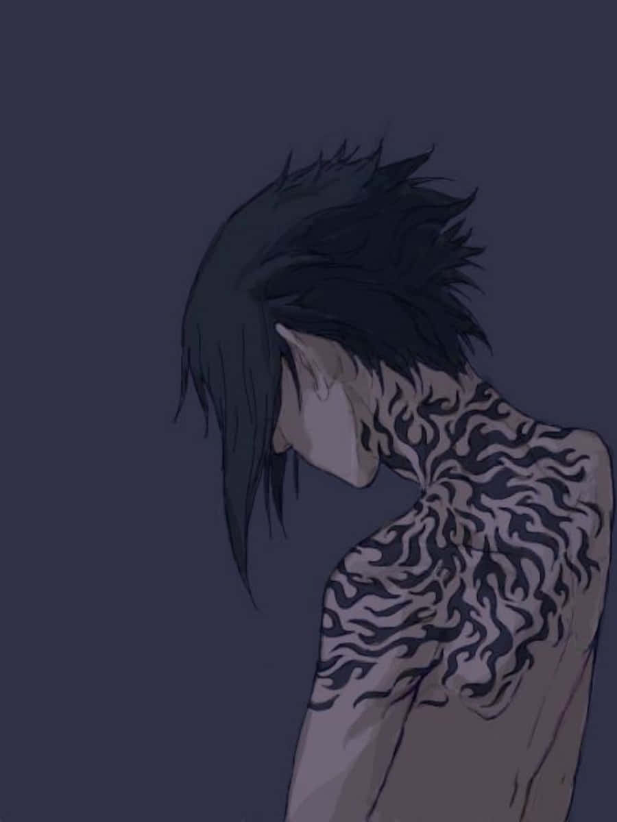 Artegráfico De Sasuke Con El Ángulo De La Maldición Fondo de pantalla