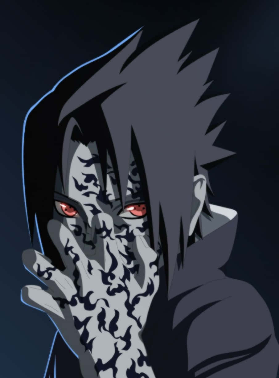 Sasuke Curse On Face Graphic Art Wallpaper