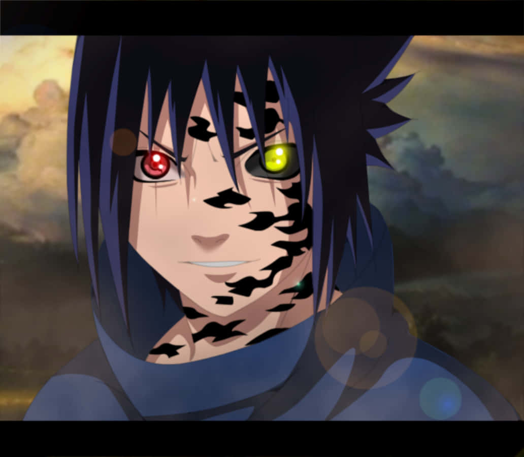 Sasuke Forbandelse med røde og gule øjne Digital Kunst Tapet Wallpaper