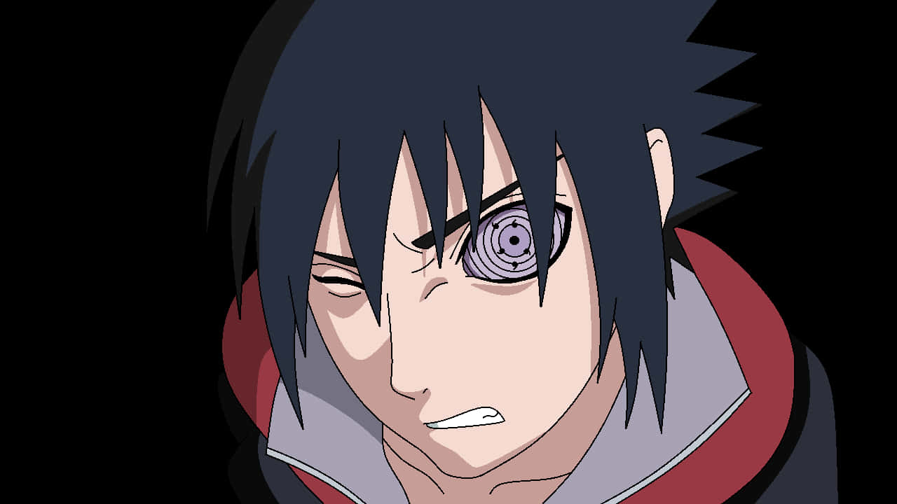Sasuke Uchiha's bestemt og intens ansigtsudtryk Wallpaper