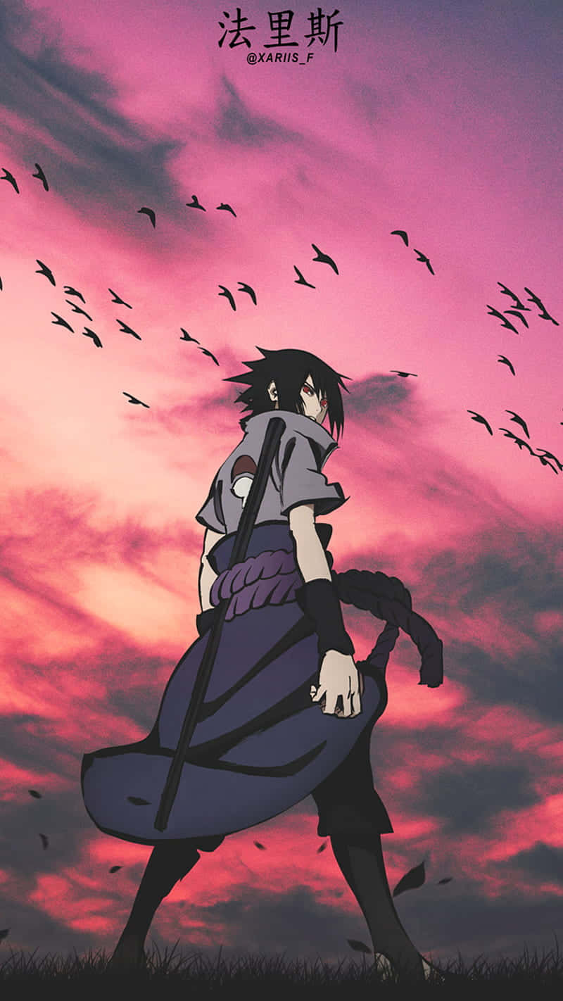 Sasuke Pink Sky Mobile Manga Wallpaper