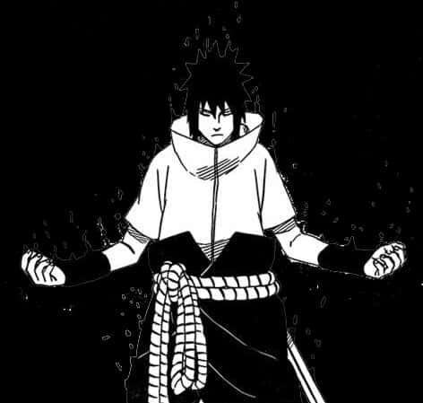 Sasuke Meditationin Darkness PNG