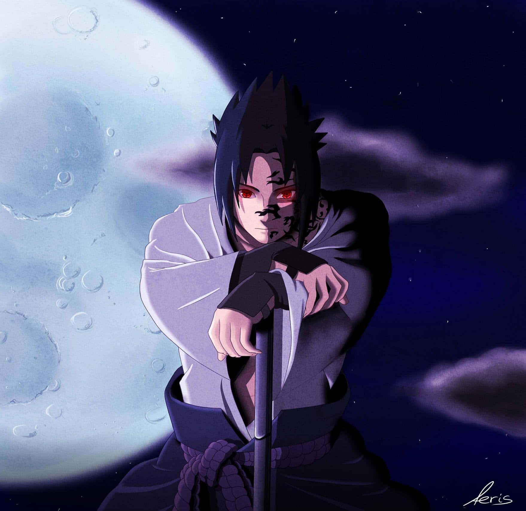 Sasuke and his iconic Sharingan eyes