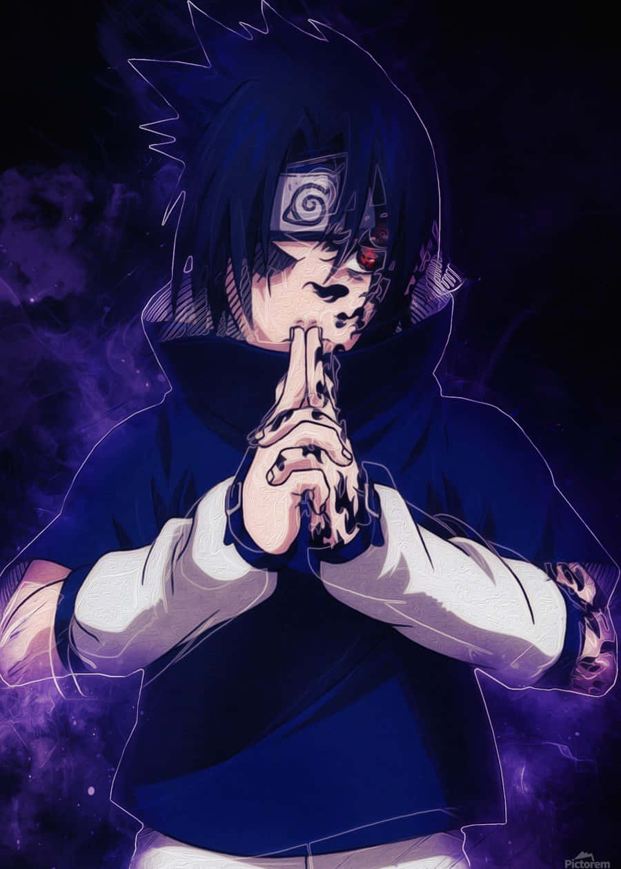 "The Uchiha Clan prodigy, Sasuke, displays his strength and prowess"