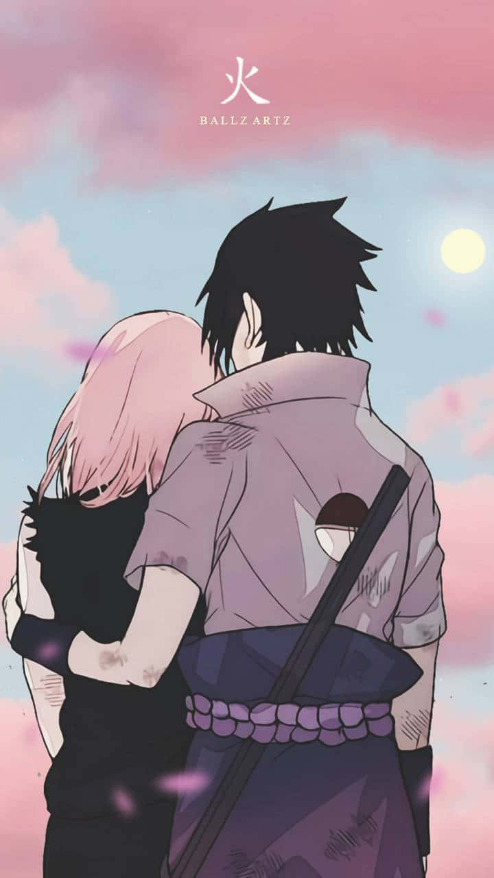 Sandekærlighedsevner! Sasuke Og Sakura Sammen. Wallpaper