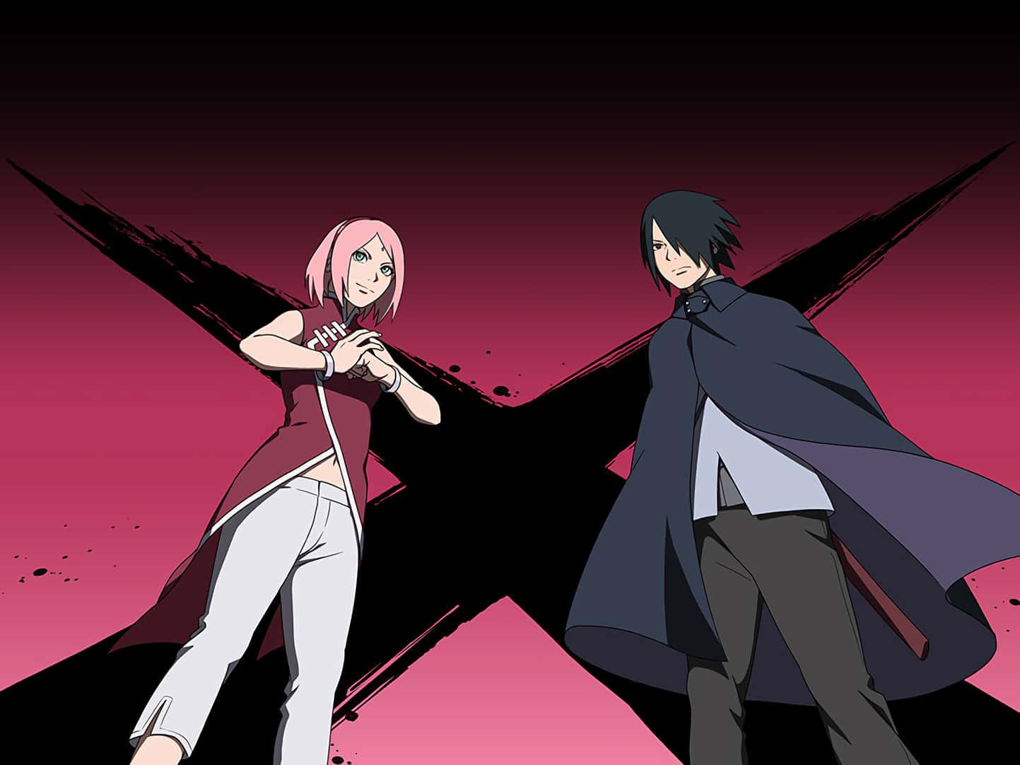 Vẻ đẹp tuyệt vời của hai nhân vật Sasuke và Sakura trong Naruto được tái hiện tinh xảo trên hình nền độc đáo này.