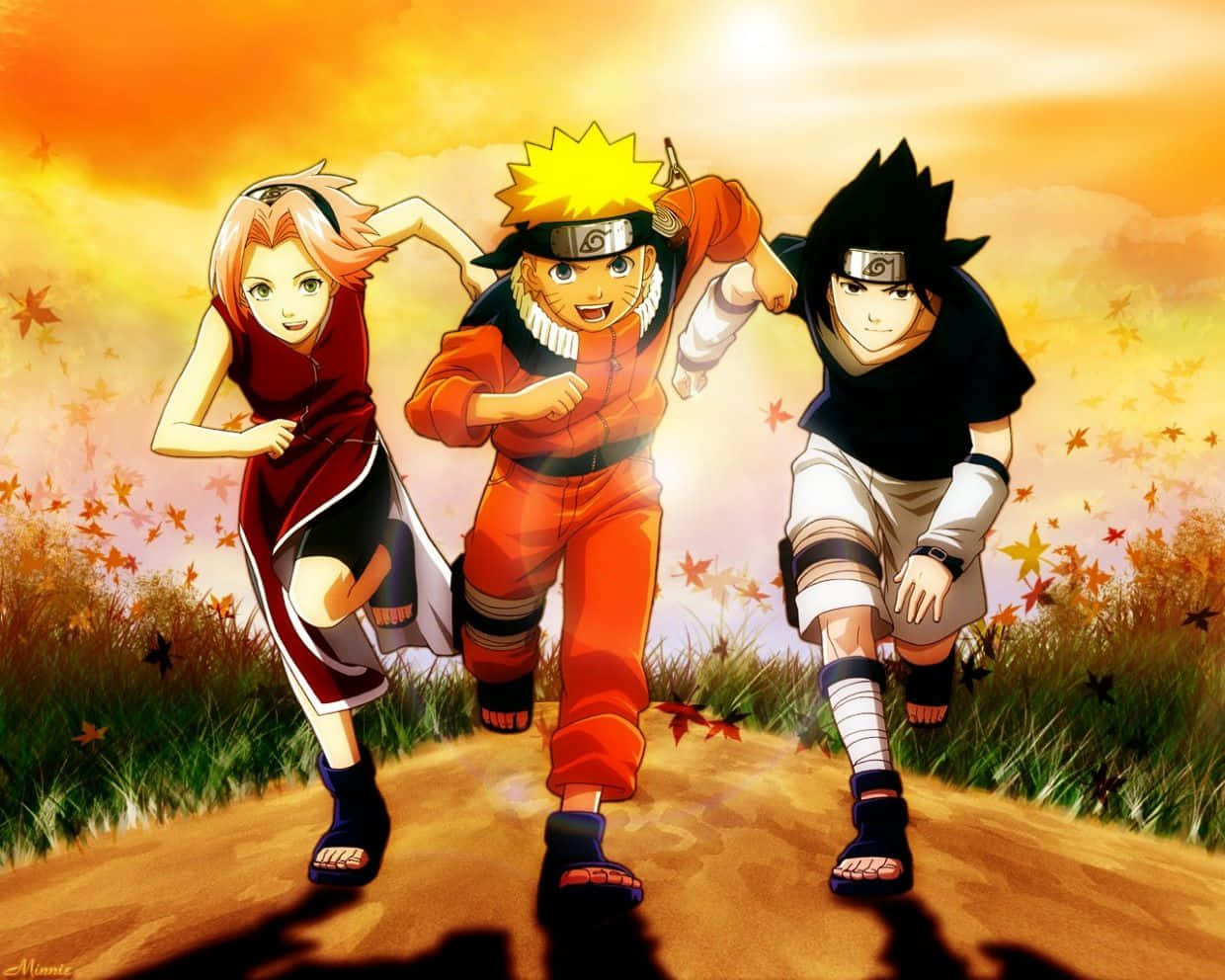 Sasuke and Sakura, two strong ninjas of Konoha Wallpaper
