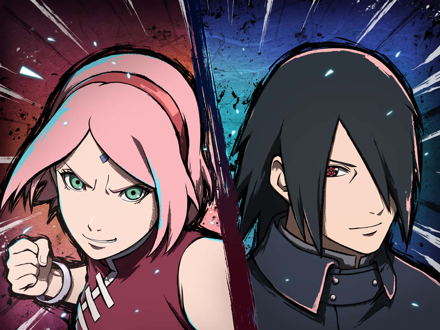 Sasuke og Sakura, venner for evigt. Wallpaper