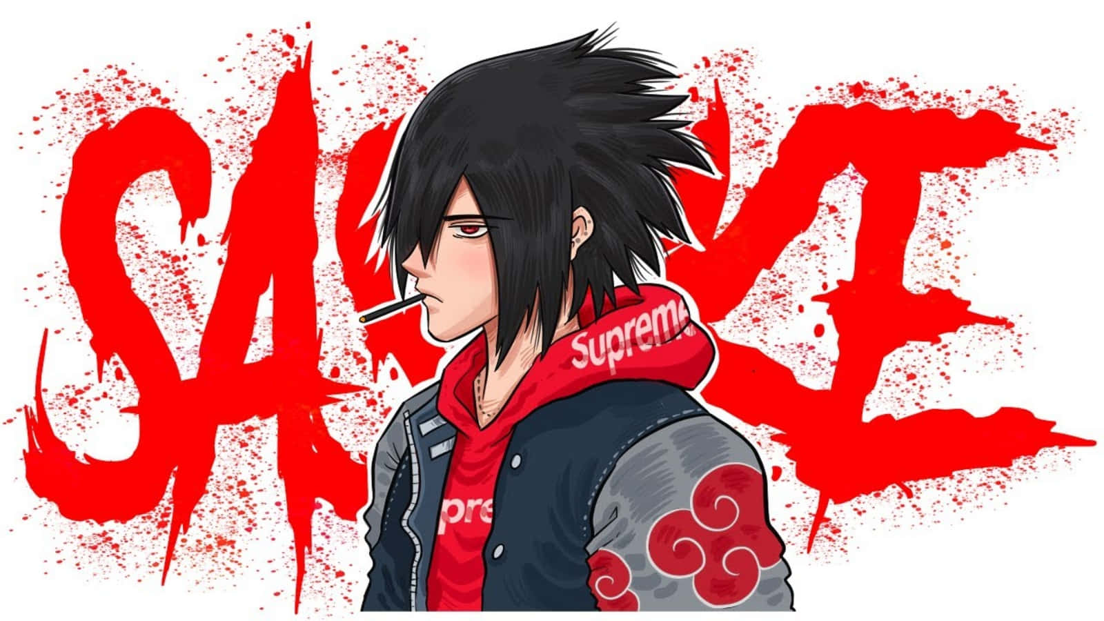 Sasuke Supreme Naruto Spray Målning. Wallpaper