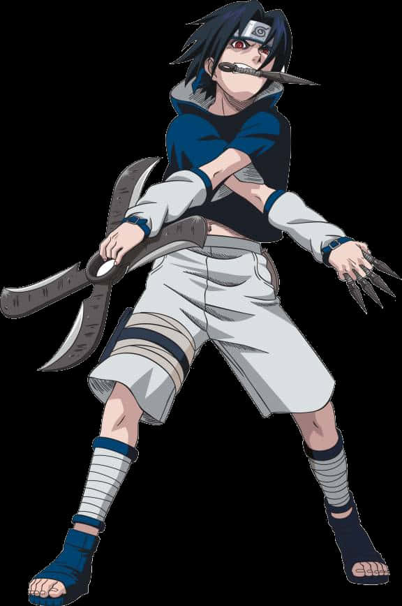 Sasuke Uchiha Action Pose PNG
