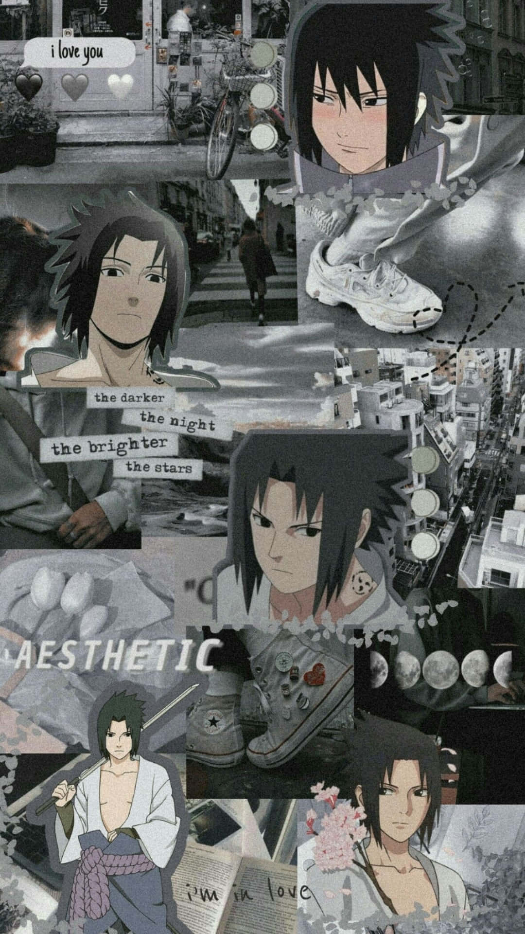 Sasuke Uchiha Aesthetic Collage Wallpaper