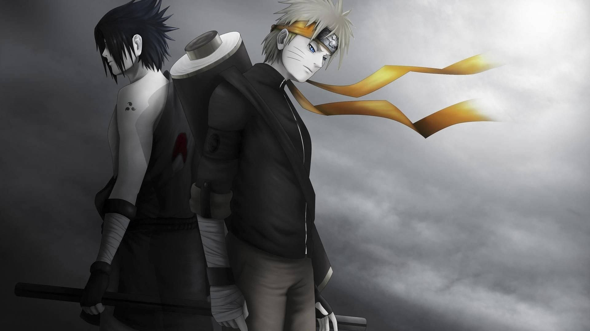 Sasuke Uchiha and Naruto In Naruto: Shippuden Wallpaper