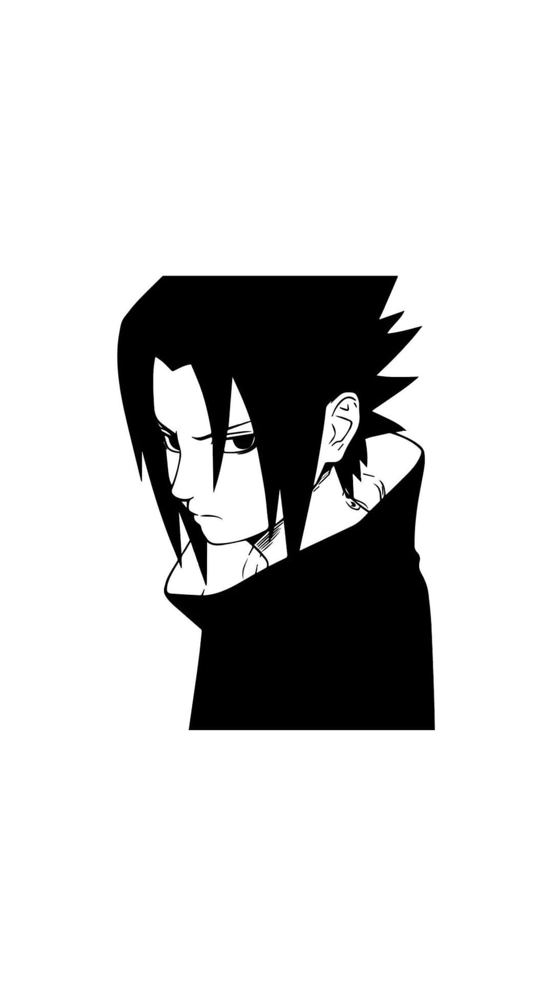 Sasuke Uchiha Black White Profile Wallpaper