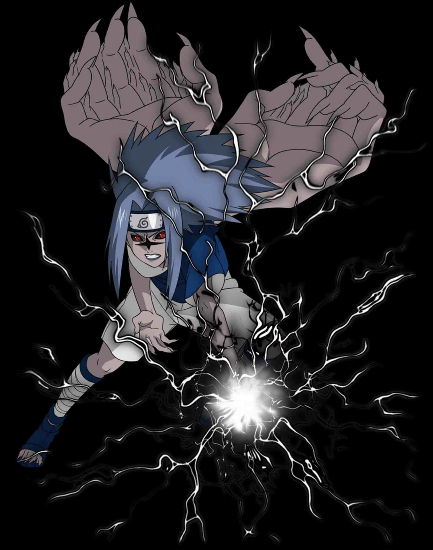 Sasuke Uchiha Unleashing the Cursed Mark Power Wallpaper