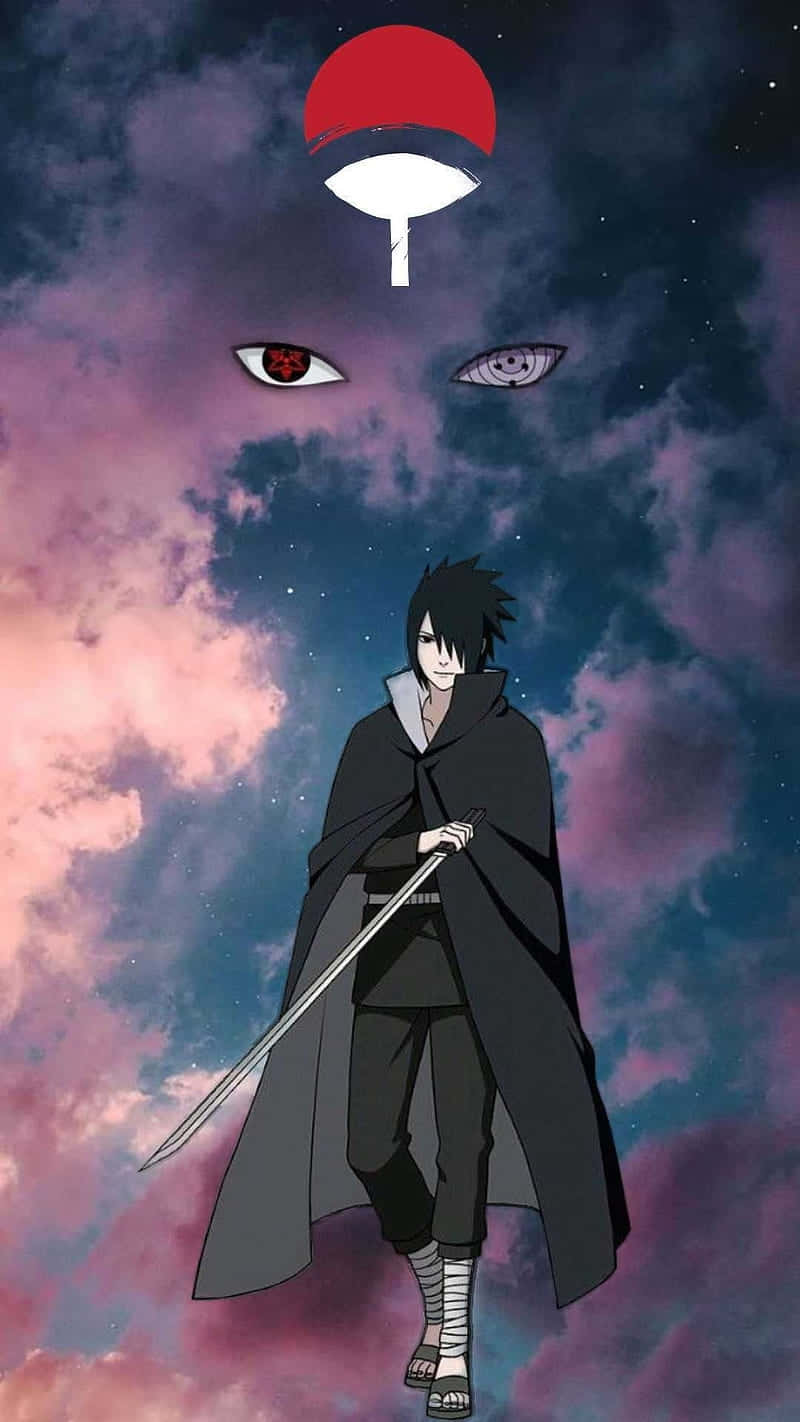Sasuke Uchiha Night Sky Backdrop Wallpaper