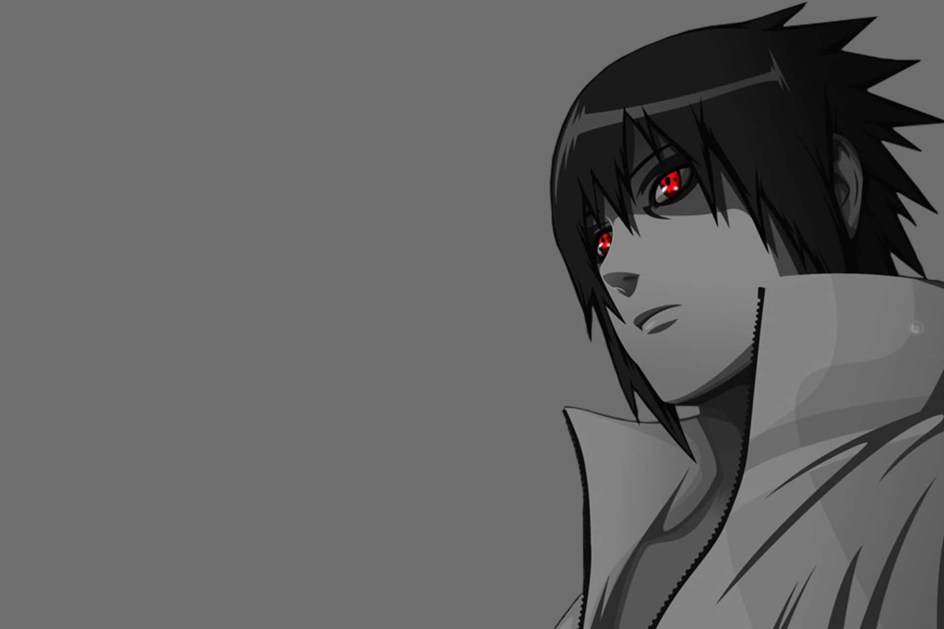 Sasuke Uchiha Red Eyes Blackand White Wallpaper