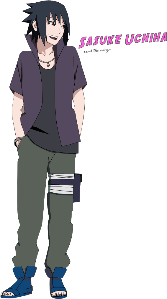 Sasuke Uchiha Smile Full Body PNG