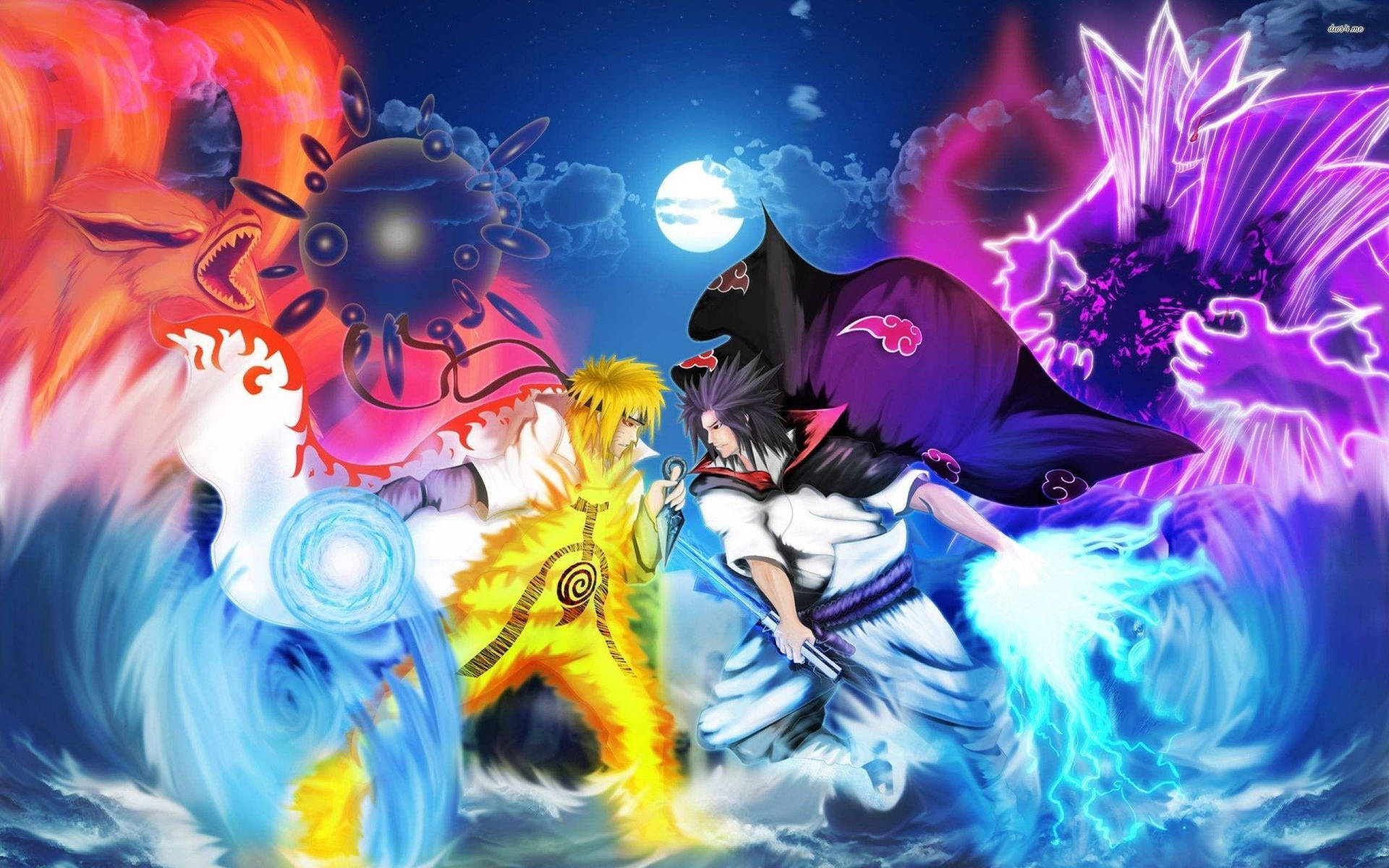 Sasuke Versus Naruto Aesthetic Wallpaper
