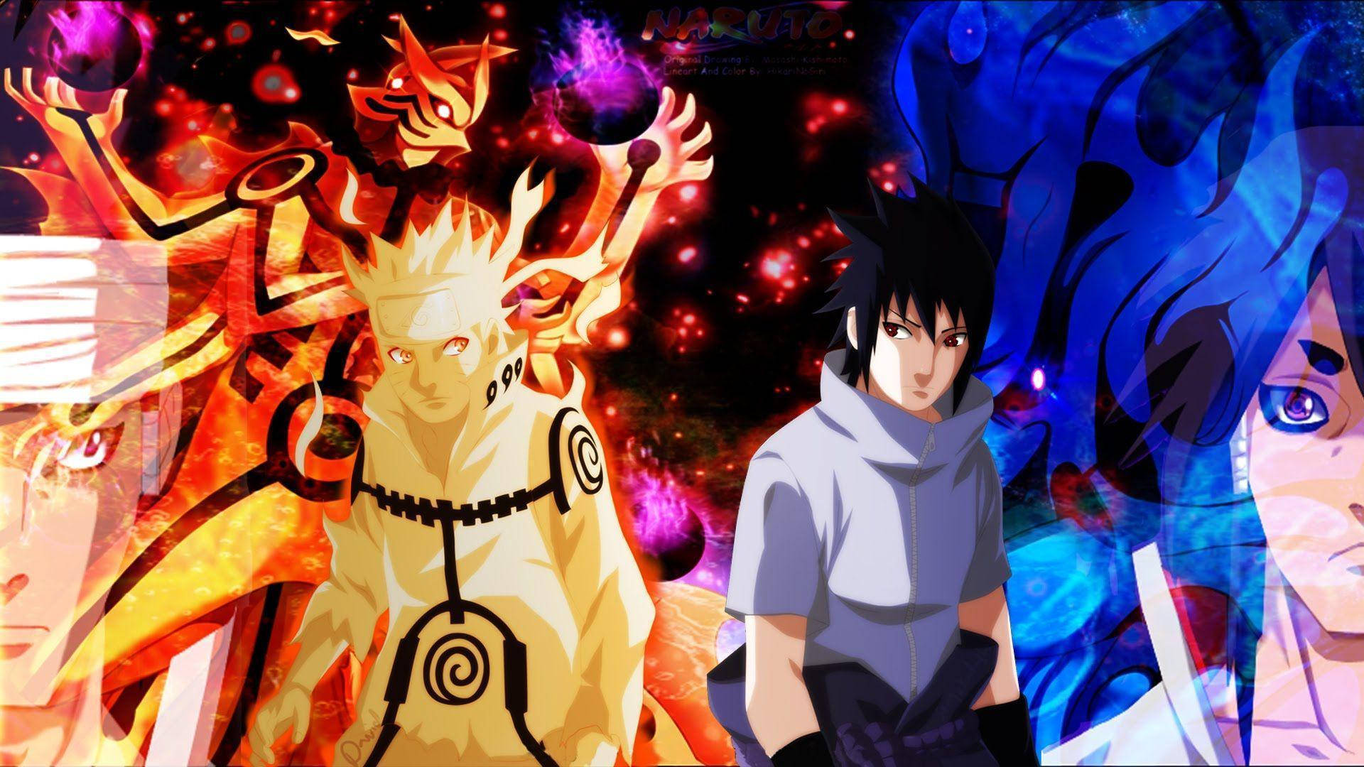 Sasuke Vs Naruto And Ashura And Indra Wallpaper