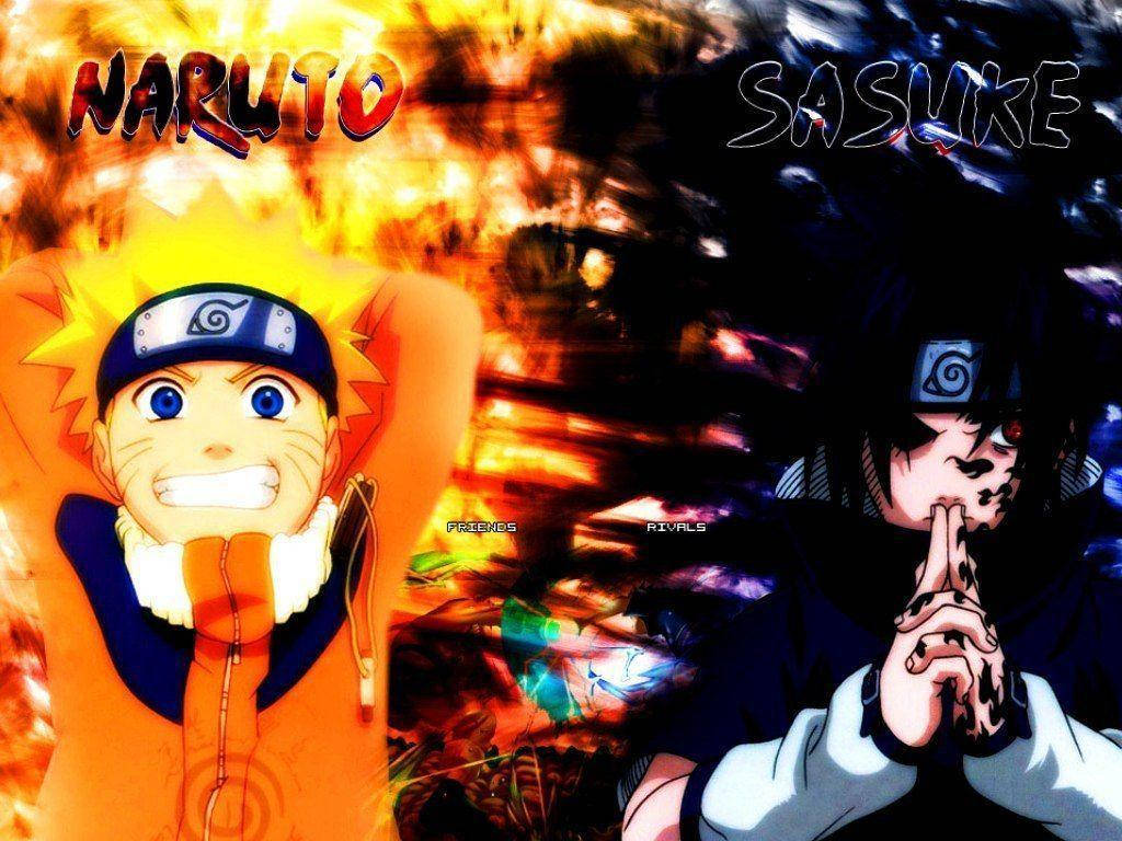 Sasuke Vs Naruto Som Børn Wallpaper