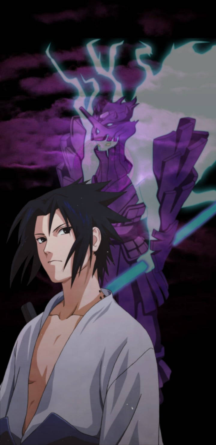Sasuke With Sasuke Susanoo From Naruto Wallpaper
