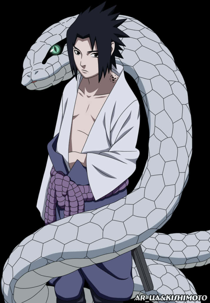 Sasukewith Giant Snake PNG