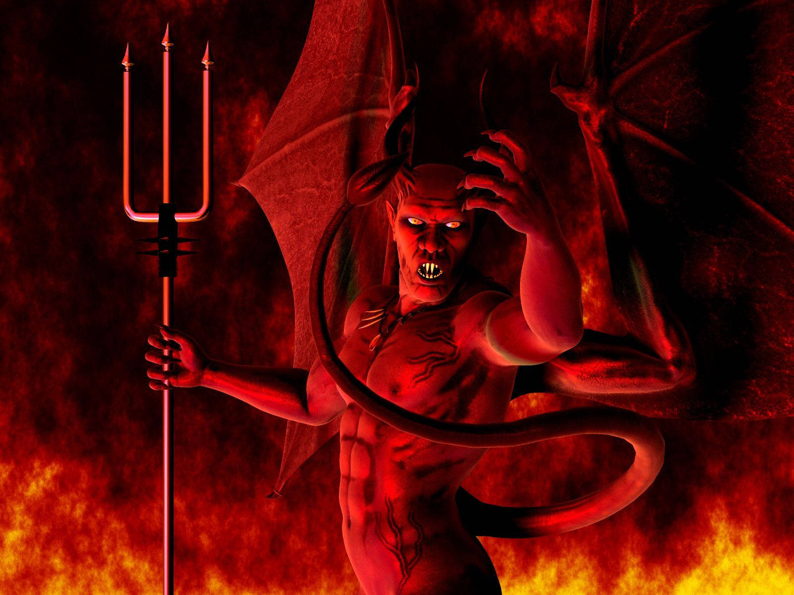 Satan On Fire Dark Devil Background