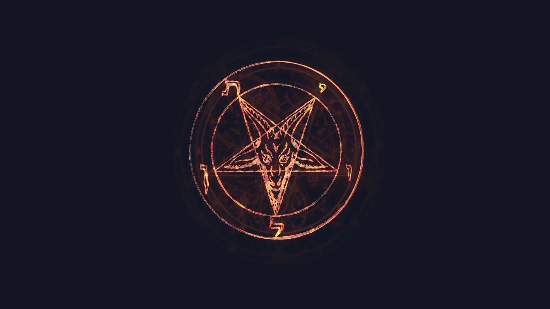 Satanic Pentagramon Black Background Wallpaper