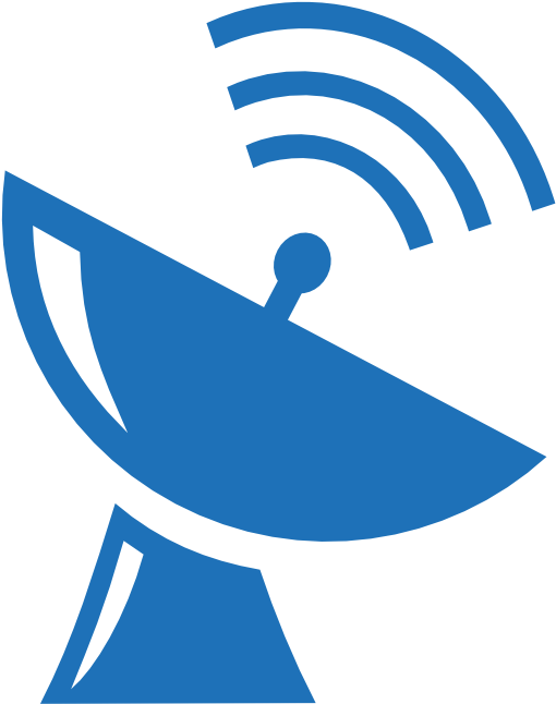 Satellite Dish Icon Blue Background PNG