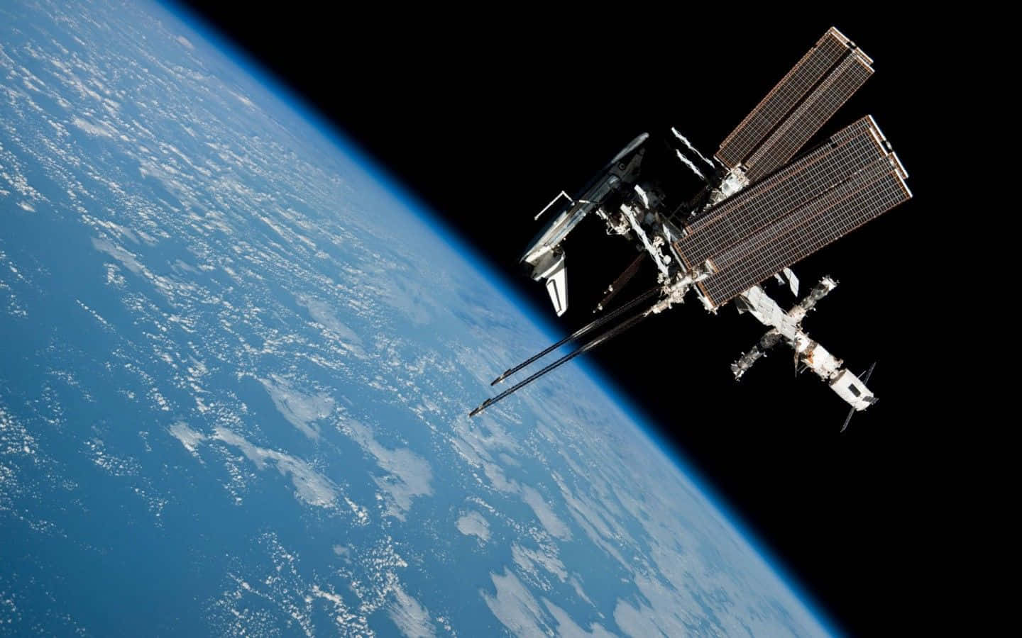 the international space station is seen from space