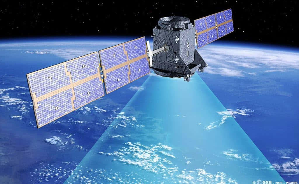 a satellite is shown in the sky