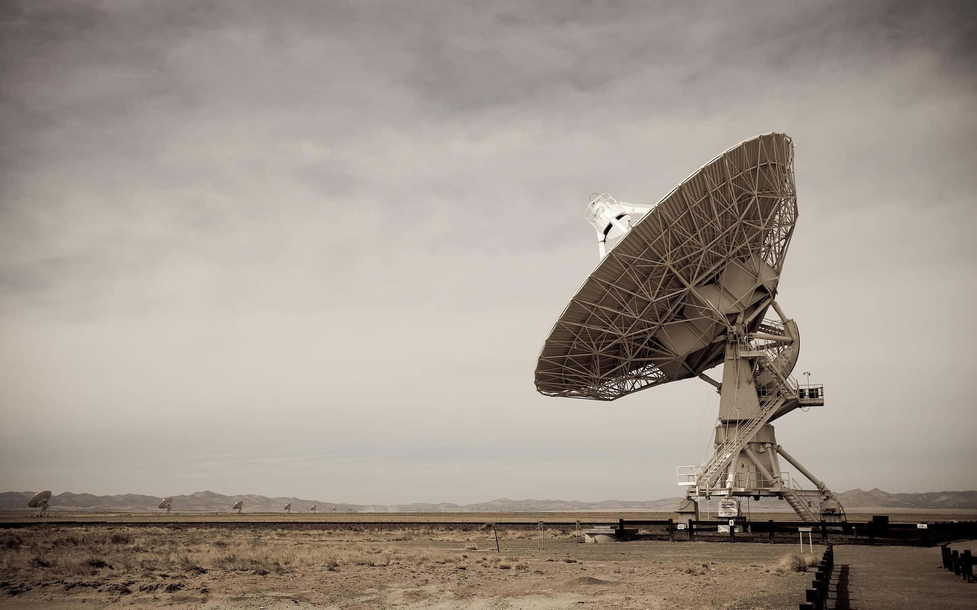 a large radio telescope in the desert