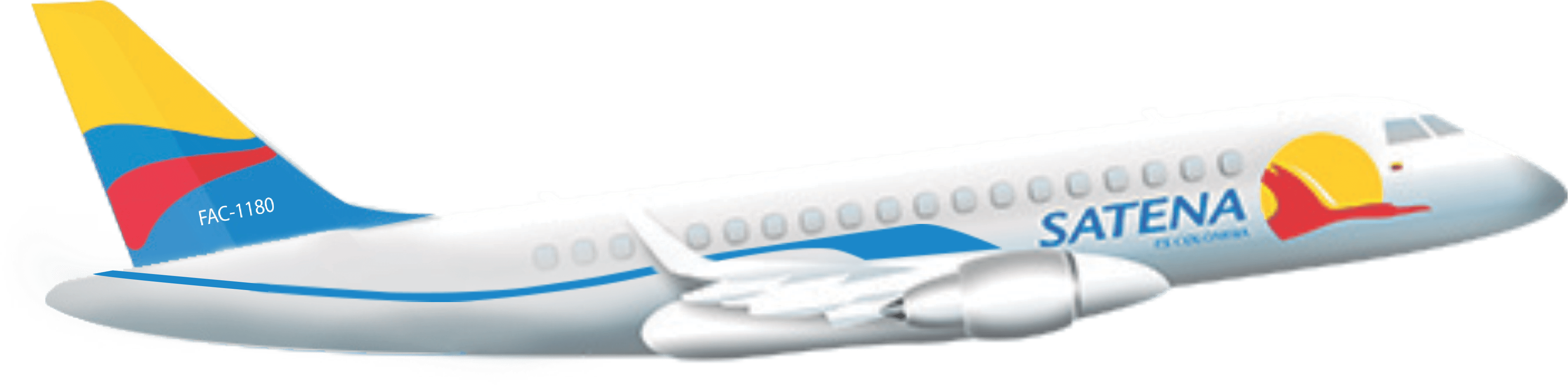 Satena Airlines Aircraft Side View PNG
