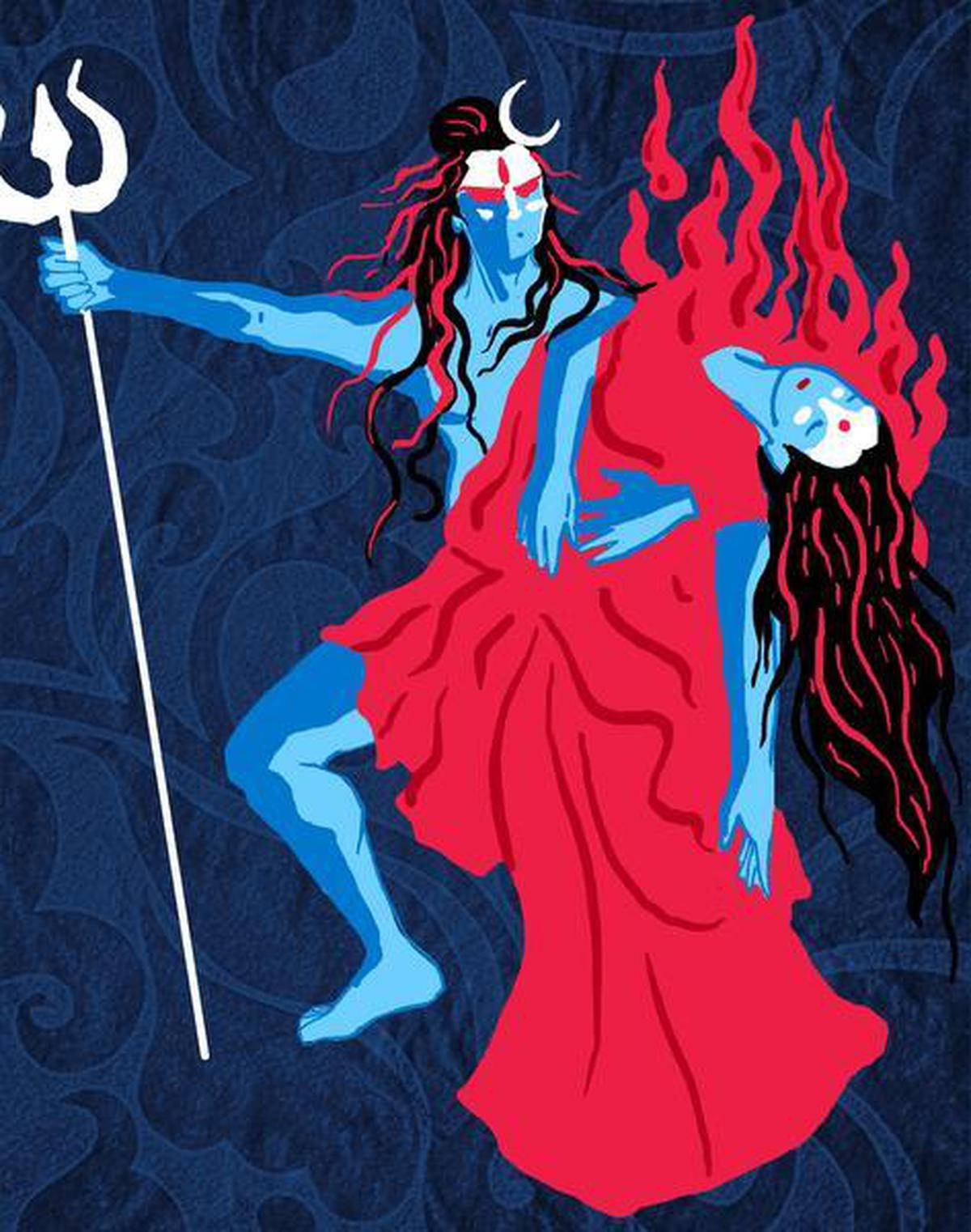 Sati Lord Shiva Vred Bemyndiget Kvinde Wallpaper
