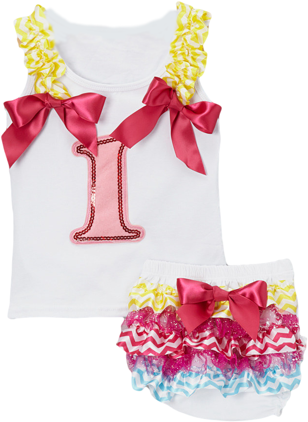 Satin Bow Baby Outfit PNG