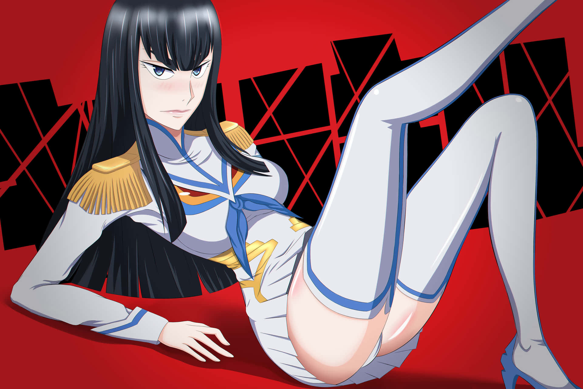 Satsuki Kiryuin standing in battle pose, ready to take on her enemies. Wallpaper