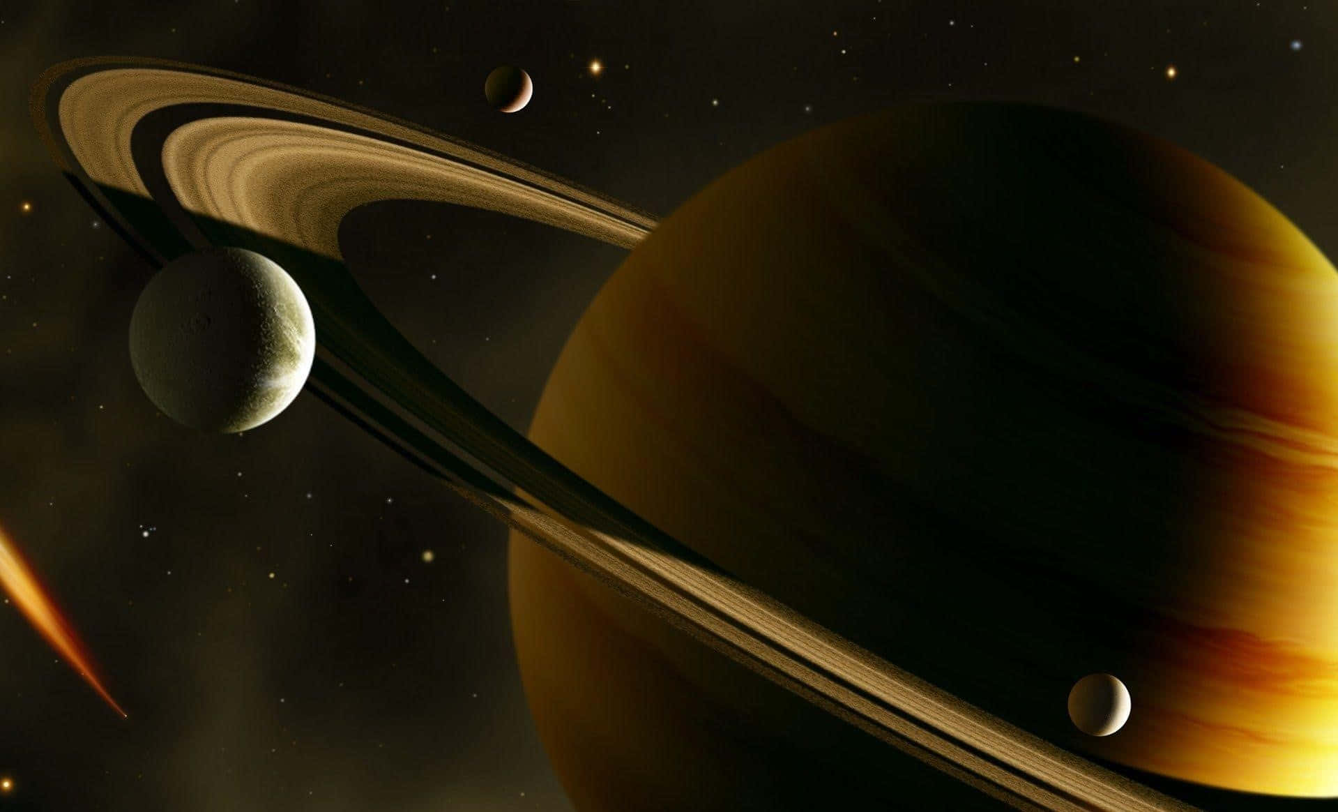 Majestic Saturn in Night Sky