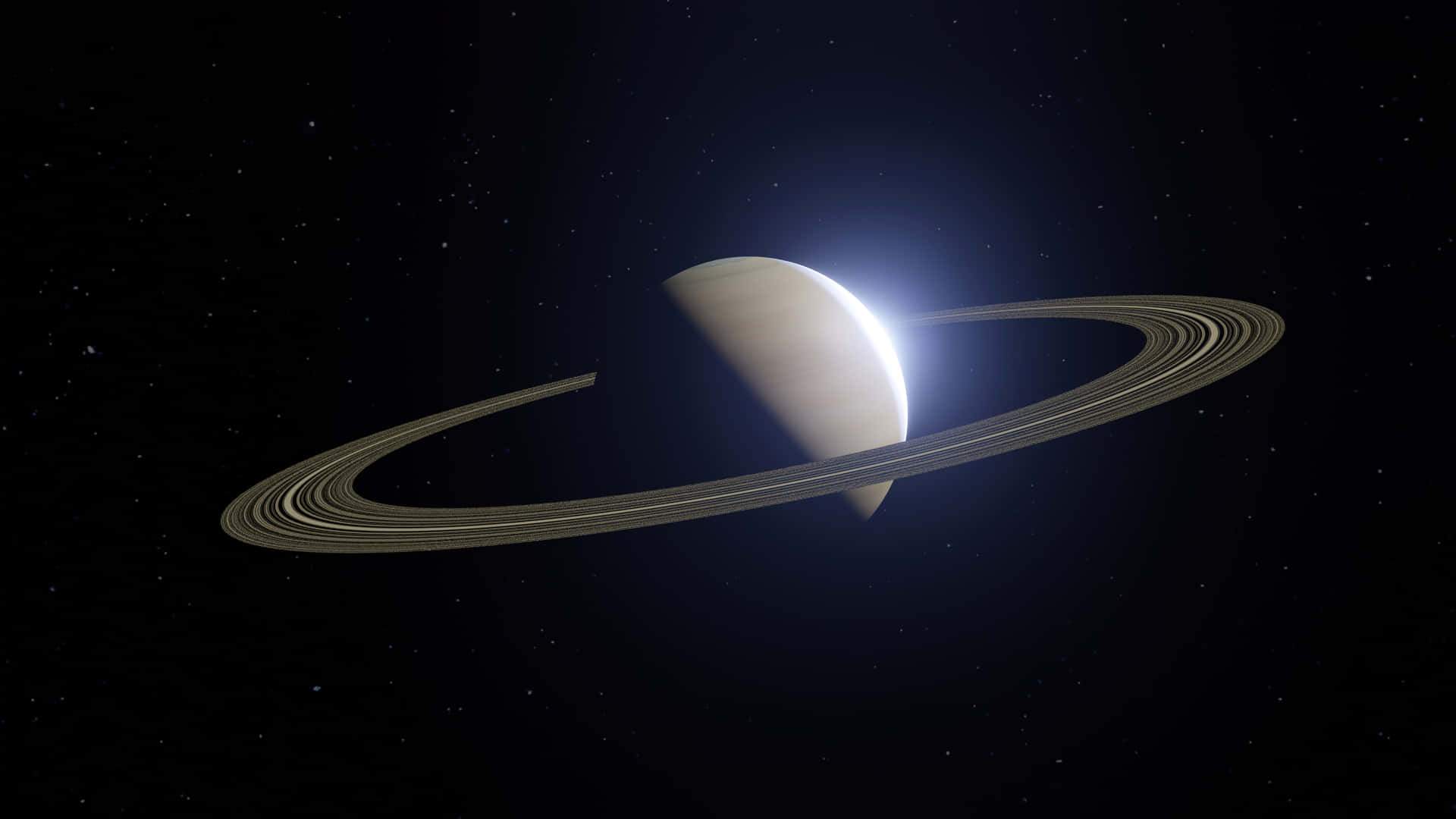 Majestic Saturn Shining in the Night Sky