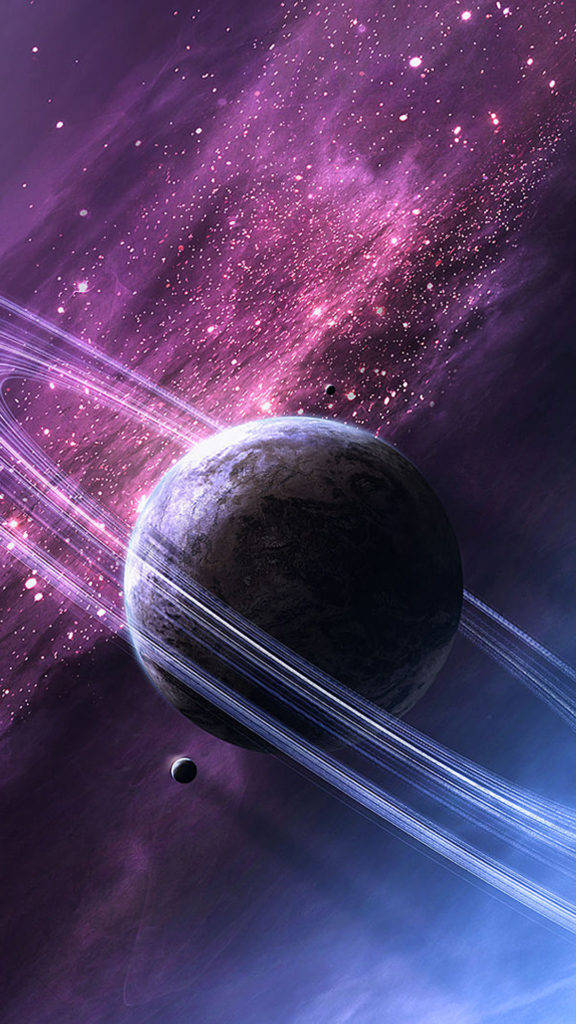 Saturn Galaxy Purple Iphone Wallpaper